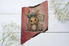 Antique West Virginia Roof Slate Decoupaged EASTER SLATE WALL ART &nbsp;Happy Easter Bunny With Blue Bow - Handmade Unique EASTER Holiday Decoration Home Decor Gift - JAMsCraftCloset