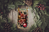 Sleigh Christmas FLORAL AND BULBS - CHRISTMAS SPIRIT Hand Painted Decoupaged Wooden Wall Art Home Holiday Decor - JAMsCraftCloset