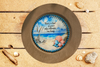 PLATE CHARGER LIGHT BROWN WOOD GRAIN PLASTIC ROUND DECOUPAGED Upcycled Repurposed Wall Art or Shelf Sitter KIND OF PEACE SALTWATER BRINGS Beach Coastal Home Decor Gift - JAMsCraftCloset