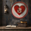 MOTHER'S DAY Heart-Shaped Round Pan Wall Art Handmade Hand Painted Decoupaged - Holiday Decoration LOVE Gift Idea Crafters Delight - JAMsCraftCloset
