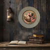 Galvanized Metal Round Charger Plate With Hanging Hook Decoupaged Farmhouse Country Coffee Bar Wall Art Shelf Sitter TIME FOR COFFEE Handmade Gift Idea - JAMsCraftCloset