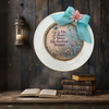 PLATE CHARGER CREAM With Brown Border PLASTIC ROUND DECOUPAGED Upcycled Repurposed Wall Art or Shelf Sitter LIFE IS LIKE A FLOWER Home Decor Gift WEDDING - JAMsCraftCloset