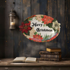 Hard Plastic OVAL TRAY Farmhouse Country Home Decor MERRY CHRISTMAS POINSETTIA Wall Art Cottage Chic Decor Kitchen Decor Victorian Christmas Holiday Decor Handmade Gift Idea &nbsp;- JAMsCraftCloset