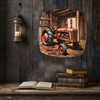 SQUARE Plastic PLATE Farmhouse Country Wall Art Shelf Sitter Decoupage ANTIQUE TRACTOR - READY FOR WORK Handmade Gift Idea Crafters Delight - JAMsCraftCloset