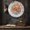Plastic Round Pink and Silver TRAY Farmhouse Country Easter Decor VINTAGE EASTER BONNET Wall Art HAPPY EASTER Cottage Chic Victorian Decor Handmade Gift Idea &nbsp;- JAMsCraftCloset