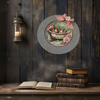 Galvanized Metal Round Charger Plate With Hanging Hook Decoupaged Farmhouse Country Wall Art Shelf Sitter WELCOME TO THE COOP Bathroom Decor Handmade Gift Idea - JAMsCraftCloset