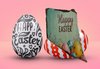 Antique West Virginia Roof Slate Decoupaged EASTER SLATE WALL ART Happy Easter Eggs - Handmade Unique EASTER Holiday Decoration Home Decor Gift - JAMsCraftCloset