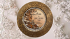 PLATE CHARGER GOLD EMBOSSED FLORAL PLASTIC ROUND DECOUPAGED Upcycled Repurposed Wall Art or Shelf Sitter LOVE IS MORE PRECIOUS THAN GOLD Home Decor Wedding Gift - JAMsCraftCloset