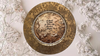 PLATE CHARGER GOLD EMBOSSED FLORAL PLASTIC ROUND DECOUPAGED Upcycled Repurposed Wall Art or Shelf Sitter A HEART OF GOLD IS WHERE THE RAINBOW BEGINS Home Decor Wedding Gift - JAMsCraftCloset