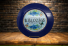 PLATE CHARGER NAVY BLUE PLASTIC ROUND DECOUPAGED Upcycled Repurposed Wall Art or Shelf Sitter WELCOME Decor Kitchen Decor Home Decor Wall Art Gift WEDDING - JAMsCraftCloset