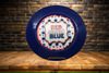 PLATE CHARGER NAVY BLUE PLASTIC ROUND DECOUPAGED Upcycled Repurposed Wall Art or Shelf Sitter RED WHITE BLUE 4TH OF JULY Decor Kitchen Decor Home Decor Wall Art Gift WEDDING - JAMsCraftCloset