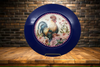 PLATE CHARGER NAVY BLUE PLASTIC ROUND DECOUPAGED Upcycled Repurposed Wall Art or Shelf Sitter HEN PINK ROSES Kitchen Decor Home Decor Wall Art Gift WEDDING - JAMsCraftCloset