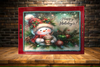 TRAY RED METAL Rectangle Decoupaged Hand Painted Upcycled Repurposed Wall Art HAPPY HOLIDAYS - Snowman Christmas Decoration Home Decor Shelf Sitter Gift - JAMsCraftCloset