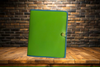 Vintage Lime Green and Aqua Trimmed Soft Plastic tri-fold Portfolio With File Folder Section - Document Pocket - Pen Holders - 2 Smaller Pockets - Pre-Owned - JAMsCraftCloset
