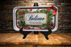 Metal Tray WHITE - CHRISTMAS - BELIEVE -Holly and Berries - HOLIDAY Wall Art Shelf Sitter Handmade Decoupaged Upcycled Metal Tray Gift- JAMsCraftCloset