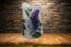 Glass PITCHER Decoupaged LILACS Wedding Decor Shelf Sitter Basket Shabby Chic Victorian BoHo Home Decor Gift Idea - JAMsCraftCloset