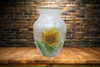 Glass VASE Decoupaged SUNFLOWERS Wedding Decor Shelf Sitter Vase Shabby Chic Victorian BoHo Decor Gift Idea - JAMsCraftCloset