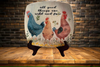 SQUARE Plastic PLATE Farmhouse Country Wall Art Shelf Sitter Decoupage CHICKENS - WILD AND FREE Handmade Gift Idea Crafters Delight - JAMsCraftCloset