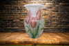 Glass VASE Decoupaged TULIPS Wedding Decor Shelf Sitter Vase Shabby Chic Victorian BoHo Decor Gift Idea - JAMsCraftCloset
