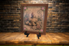 Vintage Wood Frame Decoupaged on Glass - Hen With Chicks Buttons - Shelf Sitter Handmade Country Farm Decor Wall Art Gift - JAMsCraftCloset