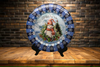 PLATE PLASTIC ROUND Blue and White DECOUPAGED Upcycled Repurposed Wall Art or Shelf Sitter I'D MELT FOR YOU Christmas Holiday Snowman Home Decor Wall Art Gift WEDDING - JAMsCraftCloset