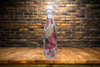 GLASS BOTTLE WHITE With Wire Cork Decoupaged PINK AND RED ROSES AND PINK PEARLS Shelf Sitter Home Decor Country Farmhouse Decor Wedding Decor Gift Idea - JAMsCraftCloset