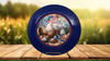 PLATE CHARGER NAVY BLUE PLASTIC ROUND DECOUPAGED Upcycled Repurposed Wall Art or Shelf Sitter HEN WITH EGGS 4TH OF JULY Decor Kitchen Decor Home Decor Wall Art Gift WEDDING - JAMsCraftCloset