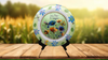 PLATE FLORAL PLASTIC ROUND DECOUPAGED Upcycled Repurposed Wall Art or Shelf Sitter LAZY DAYS OF SUMMER Green Red Blue Floral Home Decor Wall Art Gift WEDDING - JAMsCraftCloset