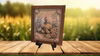 Vintage Wood Frame Decoupaged on Glass - Hen With Chicks Buttons - Shelf Sitter Handmade Country Farm Decor Wall Art Gift - JAMsCraftCloset
