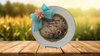 PLATE CHARGER CREAM With Brown Border PLASTIC ROUND DECOUPAGED Upcycled Repurposed Wall Art or Shelf Sitter WHERE FLOWERS BLOOM SO DOES HOPE Home Decor Gift WEDDING - JAMsCraftCloset