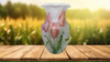 Glass VASE Decoupaged TULIPS Wedding Decor Shelf Sitter Vase Shabby Chic Victorian BoHo Decor Gift Idea - JAMsCraftCloset