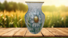 Glass VASE Decoupaged DAISIES Wedding Decor Shelf Sitter Vase Shabby Chic Victorian BoHo Decor Gift Idea - JAMsCraftCloset