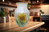 Glass VASE Decoupaged SUNFLOWERS Wedding Decor Shelf Sitter Vase Shabby Chic Victorian BoHo Decor Gift Idea - JAMsCraftCloset