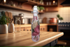 GLASS BOTTLE WHITE With Wire Cork Decoupaged PINK AND RED ROSES AND PINK PEARLS Shelf Sitter Home Decor Country Farmhouse Decor Wedding Decor Gift Idea - JAMsCraftCloset