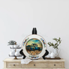 Glass PLATE Round BLUE FARM TRUCK - DASIES Country Farmhouse Kitchen Shelf Sitter Handmade Decoupaged Repurposed Upcycled Birthday Gift Idea - JAMsCraftCloset