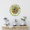 PLATE FLORAL PLASTIC ROUND DECOUPAGED Upcycled Repurposed Wall Art or Shelf Sitter LAZY DAYS OF SUMMER Green Red Blue Floral Home Decor Wall Art Gift WEDDING - JAMsCraftCloset