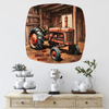 SQUARE Plastic PLATE Farmhouse Country Wall Art Shelf Sitter Decoupage ANTIQUE TRACTOR - READY FOR WORK Handmade Gift Idea Crafters Delight - JAMsCraftCloset