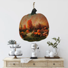 LARGE WOODEN PUMPKIN Handmade and Hand Painted Wall Art Shelf Sitter WELCOME TO OUR PATCH Decoupaged FALL Decor Gift Idea Door Decor Home Decor Unique - JAMsCraftCloset