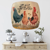 SQUARE Plastic PLATE Farmhouse Country Wall Art Shelf Sitter Decoupage CHICKENS - WILD AND FREE Handmade Gift Idea Crafters Delight - JAMsCraftCloset