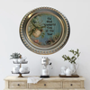 TRAY SHINY SILVER PLASTIC ROUND Decoupaged Hand Painted Upcycled Repurposed Wall Art THE MOST WONDERFUL TIME OF THE YEAR Home Decor Christmas Wall Art Gift - JAMsCraftCloset