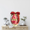 Glass WHITE Vase Decoupaged PINK-RED FLORAL With RED BOW Wedding Decor Shelf Sitter Floral Vase Flower Vase Gift Idea Table Decor Centerpiece Home Decor Cottage Chic Farmhouse Decor Victorian Decor - JAMsCraftCloset