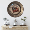 Galvanized Metal Round Charger Plate With Hanging Hook Embossed Stars Decoupaged Holiday Wall Art Shelf Sitter HAPPY 4TH OF JULY FLAG Handmade Gift Idea - JAMsCraftCloset