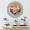 PLATE CHARGER TEAL AQUA PLASTIC ROUND DECOUPAGED Upcycled Repurposed Wall Art or Shelf Sitter GOOD MORNING - BEACH SCENE Home Coffee Bar KITCHEN Bathroom Decor Gift WEDDING - JAMsCraftCloset