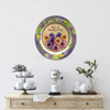 PLATE FLORAL PLASTIC ROUND DECOUPAGED Upcycled Repurposed Wall Art or Shelf Sitter HAVE A BEAUTIFUL DAY YELLOW Background Home Decor Wall Art Gift WEDDING - JAMsCraftCloset