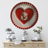 MOTHER'S DAY Heart-Shaped Round Pan Wall Art Handmade Hand Painted Decoupaged - Holiday Decoration LOVE Gift Idea Crafters Delight - JAMsCraftCloset