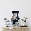 Glass VASE NAUTICAL BLUE Decoupaged LACE and BLING Wedding Decor Shelf Sitter Lace Vase Shabby Chic Victorian BoHo Decor Gift Idea - JAMsCraftCloset