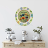 PLATE FLORAL PLASTIC ROUND DECOUPAGED Upcycled Repurposed Wall Art or Shelf Sitter HELLO SUMMER Green Red Blue Floral Home Decor Wall Art Gift WEDDING - JAMsCraftCloset