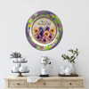 PLATE FLORAL PLASTIC ROUND DECOUPAGED Upcycled Repurposed Wall Art or Shelf Sitter HAVE A BEAUTIFUL DAY Green Background Home Decor Wall Art Gift WEDDING - JAMsCraftCloset
