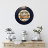 PLATE CHARGER NAVY BLUE PLASTIC ROUND DECOUPAGED Upcycled Repurposed Wall Art or Shelf Sitter WELCOME ABOARD Boat Decor Kitchen Decor Home Decor Wall Art Gift WEDDING - JAMsCraftCloset