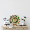 Round Glass Plate Reverse Decoupaged Christmas Holiday DON'T GET YOU TINSEL IN A TANGLE Farmhouse Country Shelf Sitter Handmade Gift Idea &nbsp;- JAMsCraftCloset